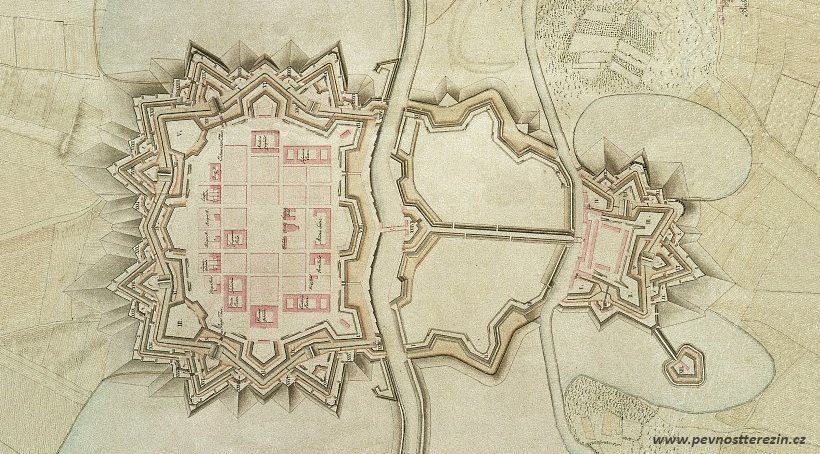 Plán pevnosti Terezín z roku 1790